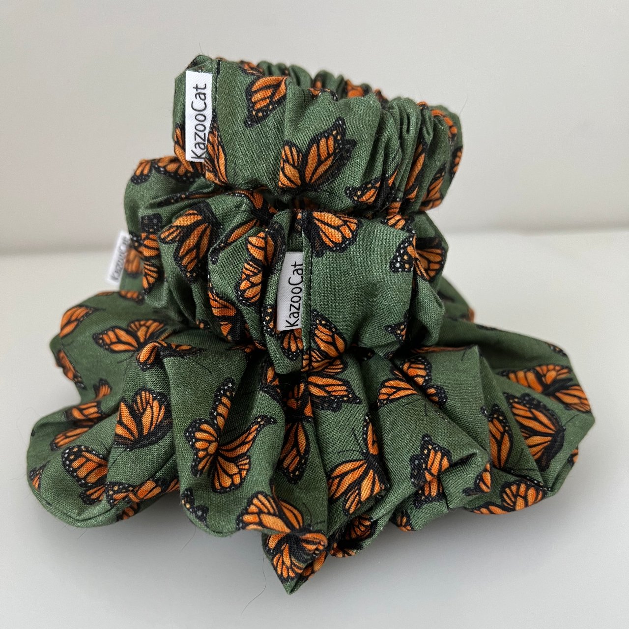 Green Monarch Butterfly Scrunchie