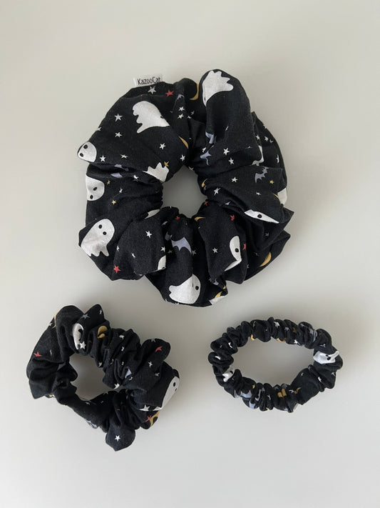 Ghosts, Bats, and Moons Scrunchie