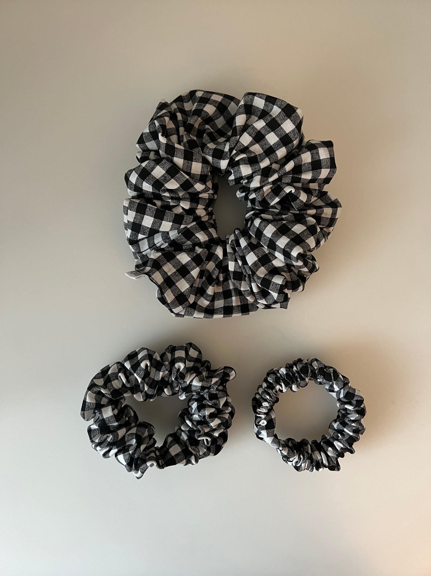 Black and White Gingham Scrunchie