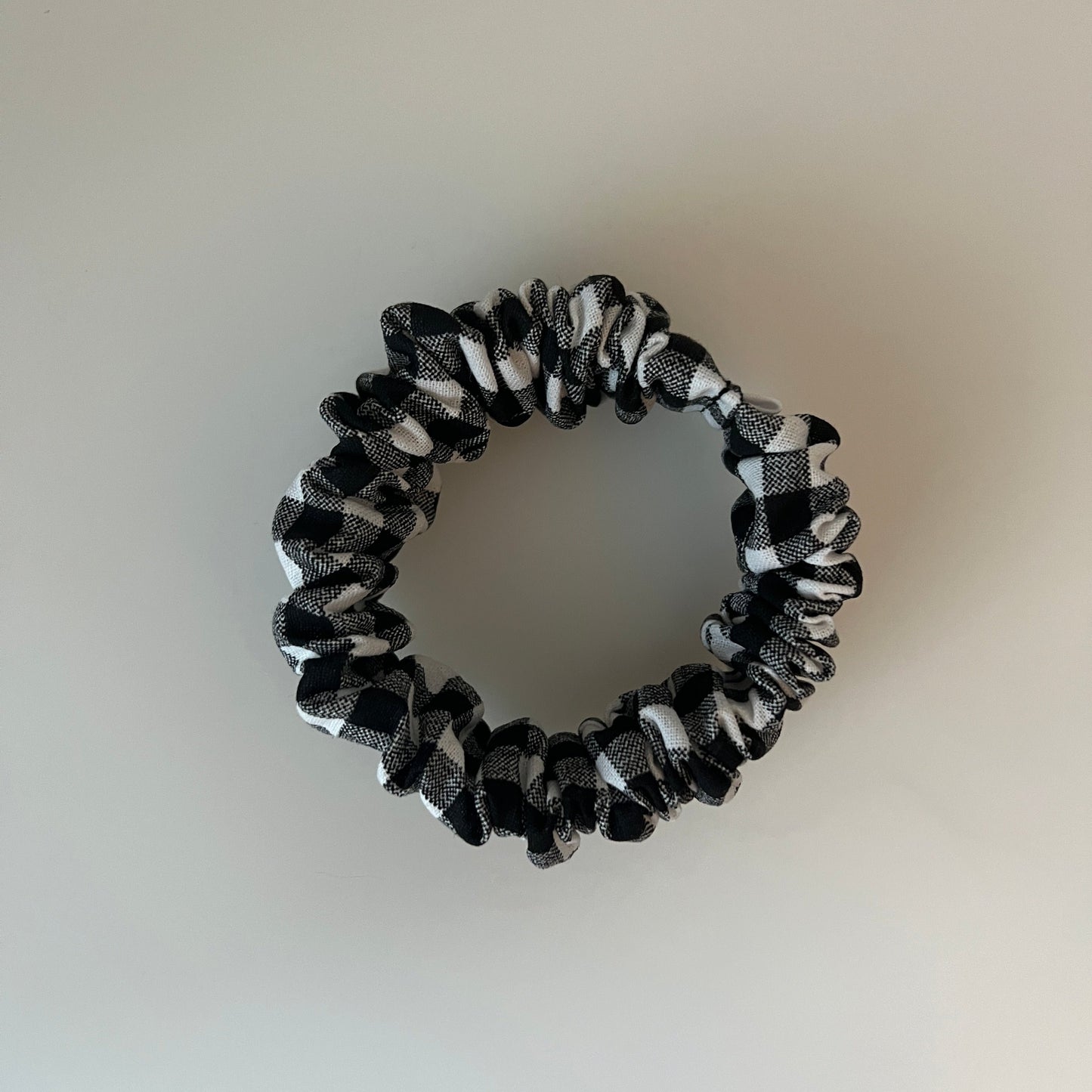 Black and White Gingham Scrunchie