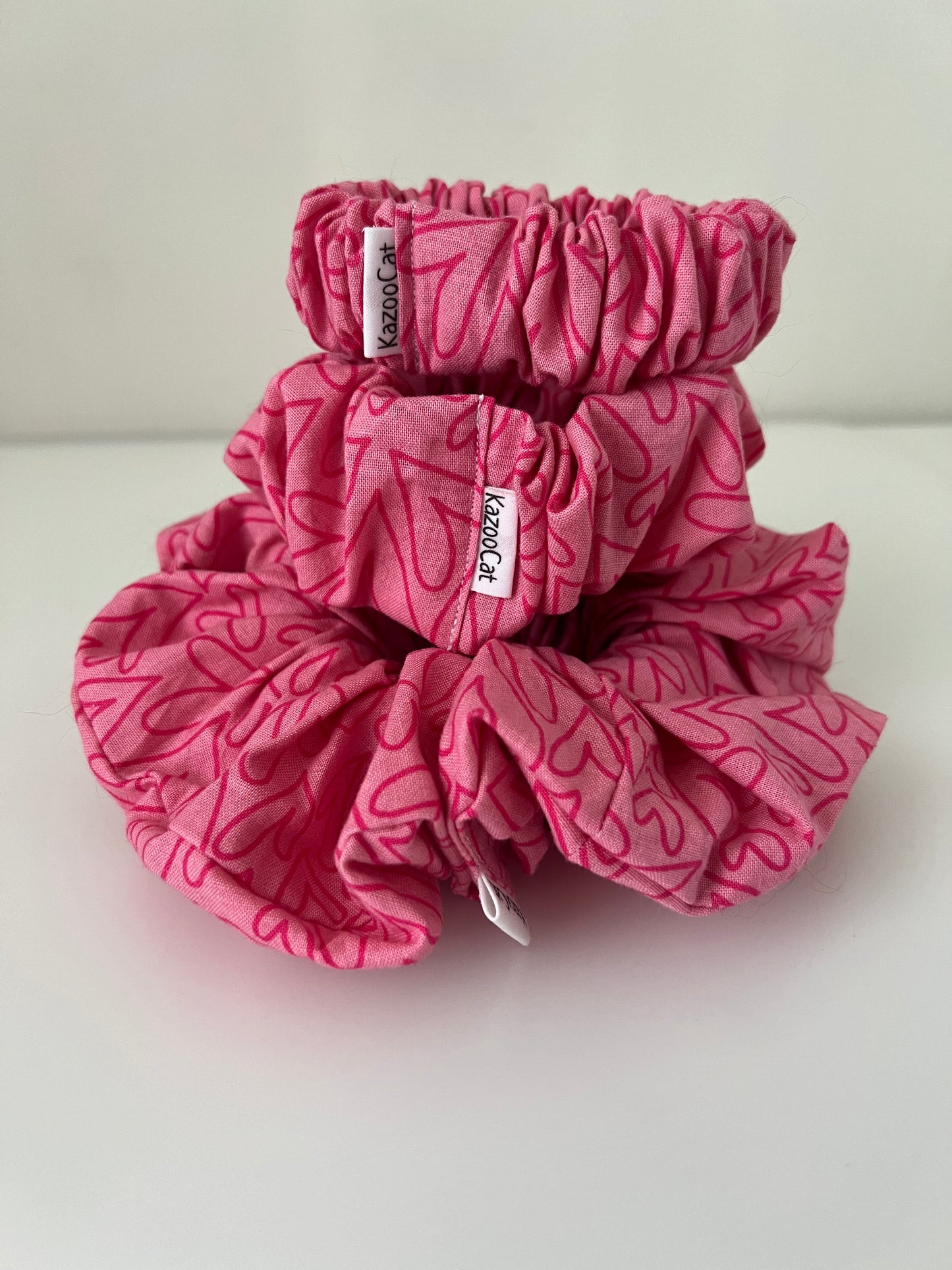 Red Heart Outline Scrunchie