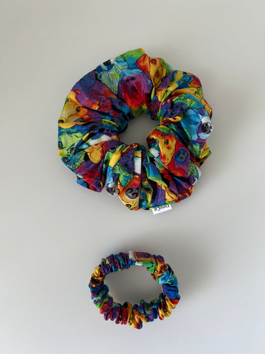 Tie Dye Rainbow Dogs Scrunchie