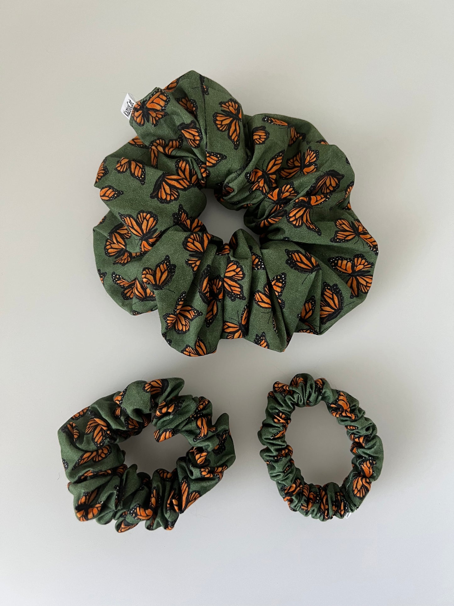 Green Monarch Butterfly Scrunchie