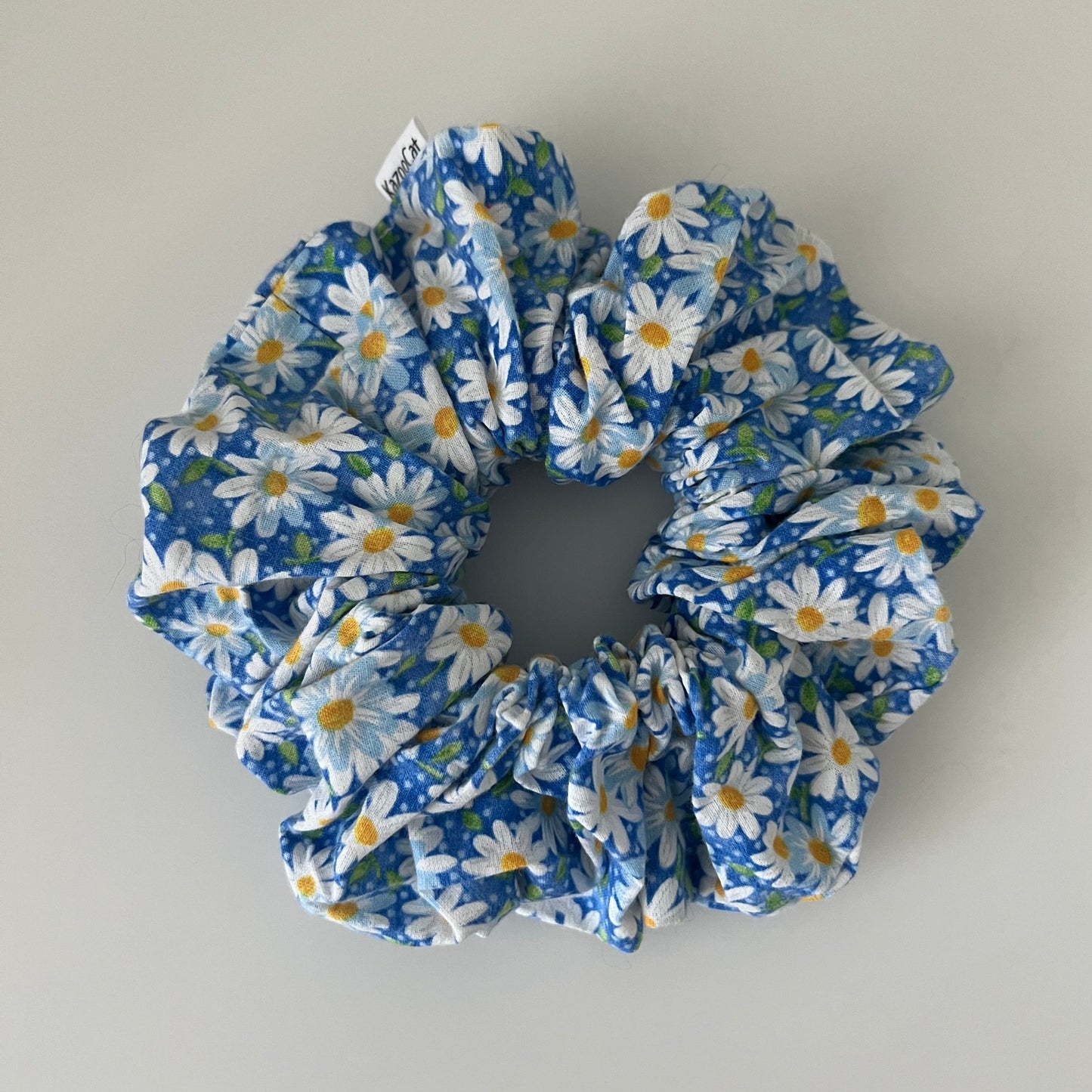 Floral Daisy Blue Scrunchie