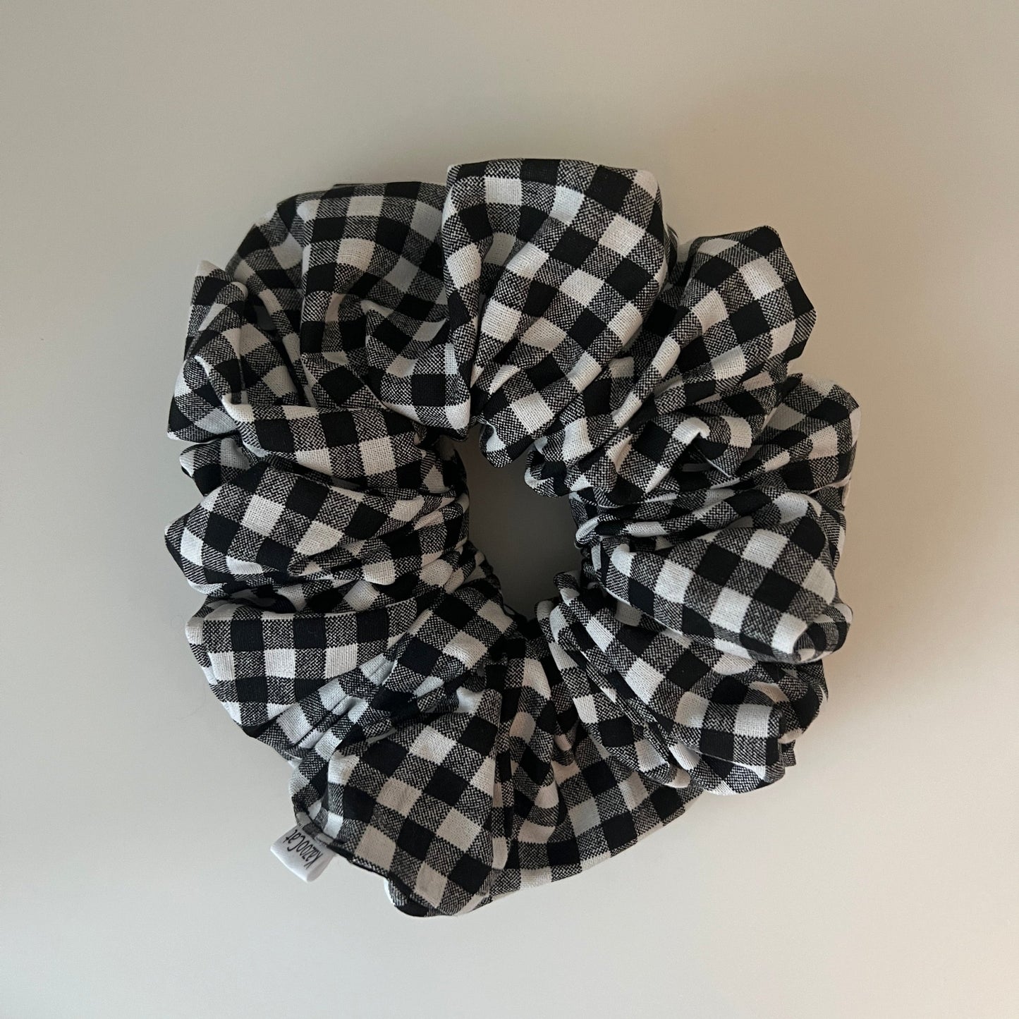 Black and White Gingham Scrunchie