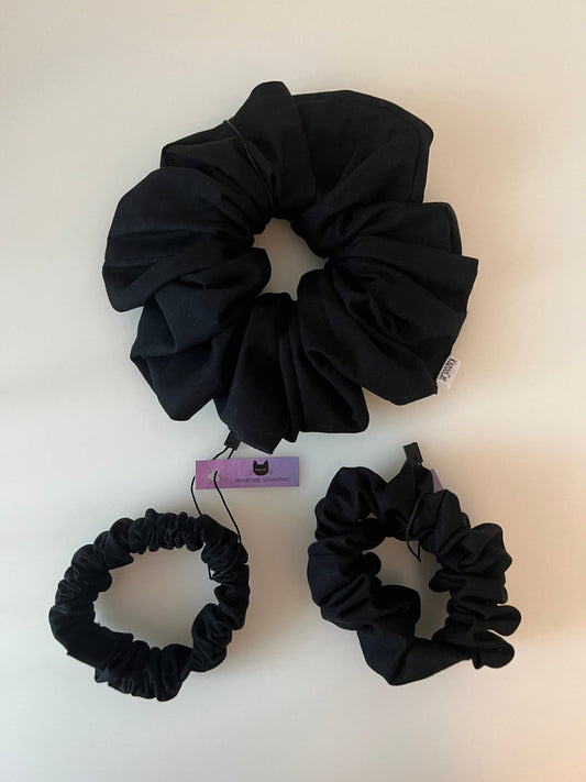 Solid Black Scrunchie