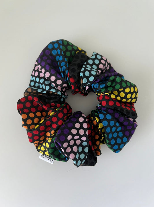 Rainbow Dots Scrunchie