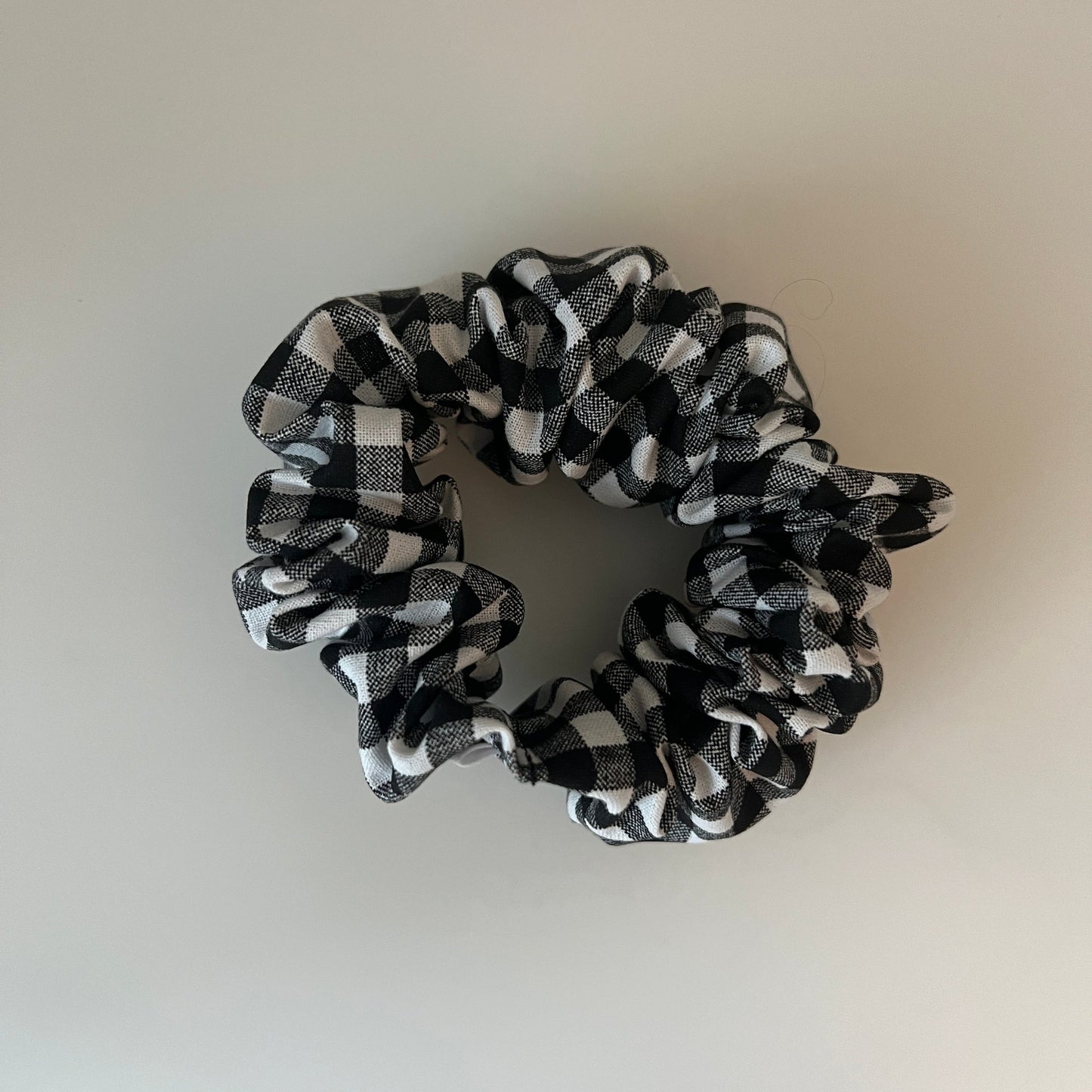 Black and White Gingham Scrunchie