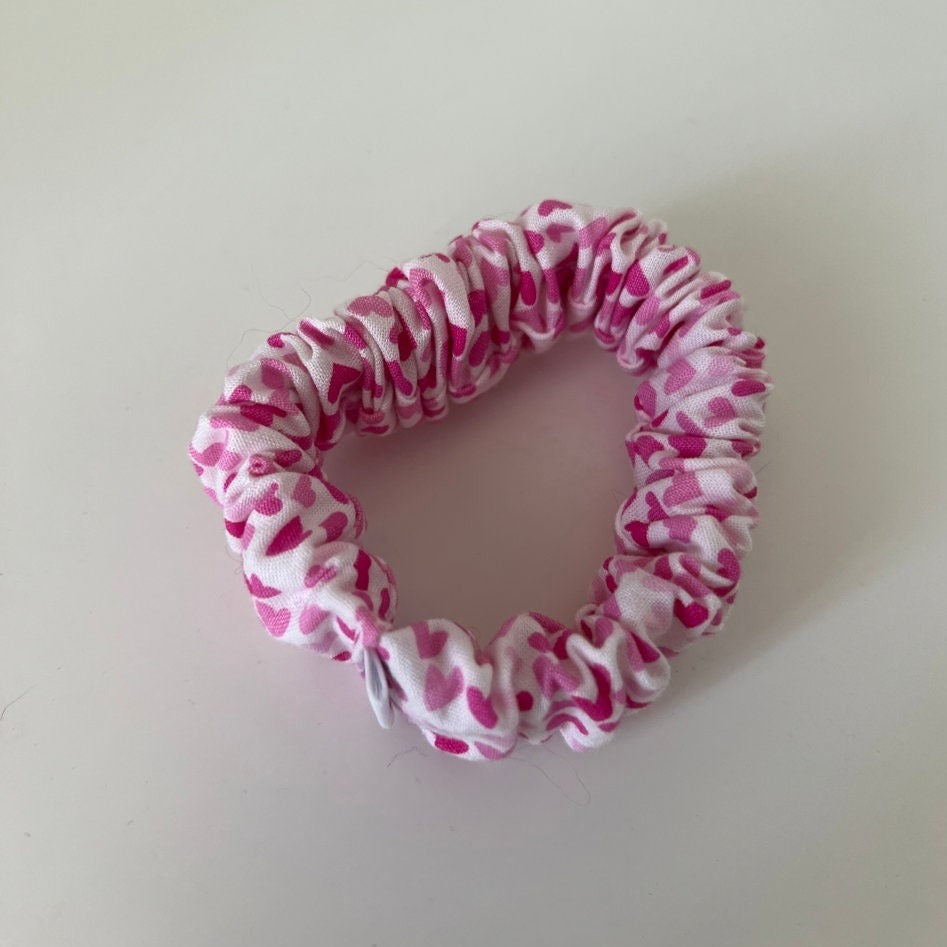 Pink Hearts Scrunchie