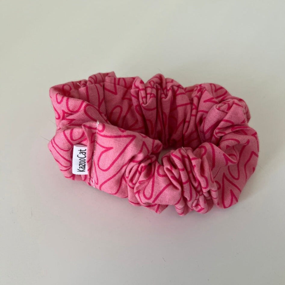 Red Heart Outline Scrunchie