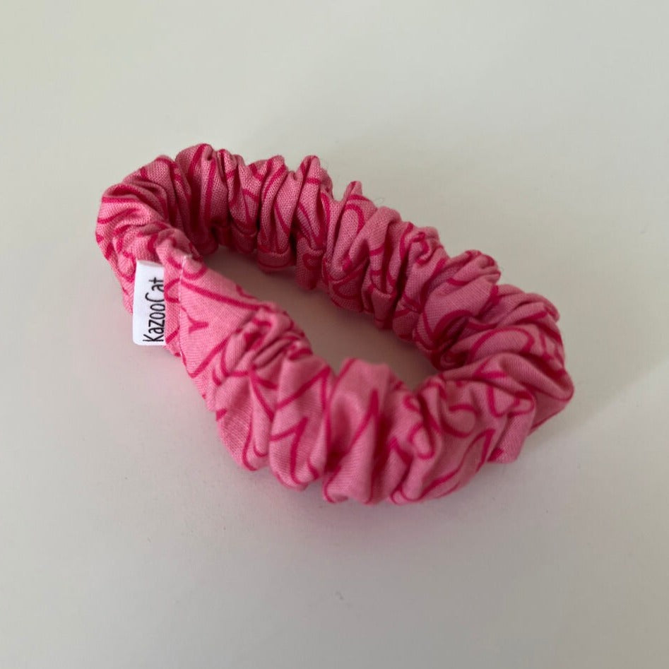 Red Heart Outline Scrunchie