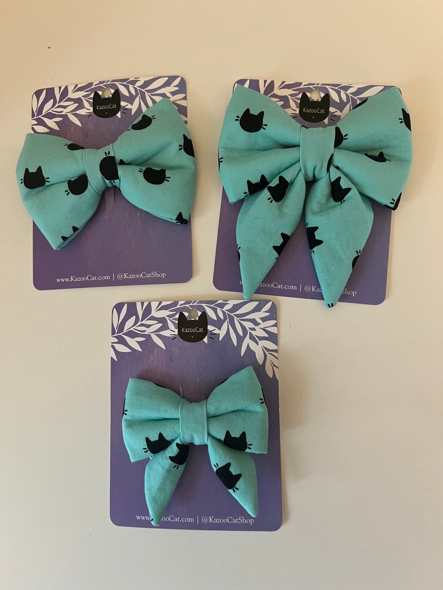 Turquoise Black Cat Bows