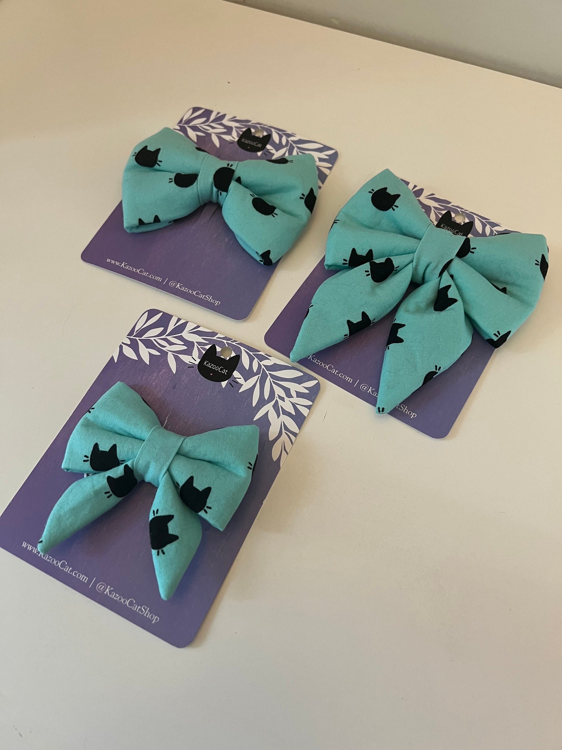 Turquoise Black Cat Bows