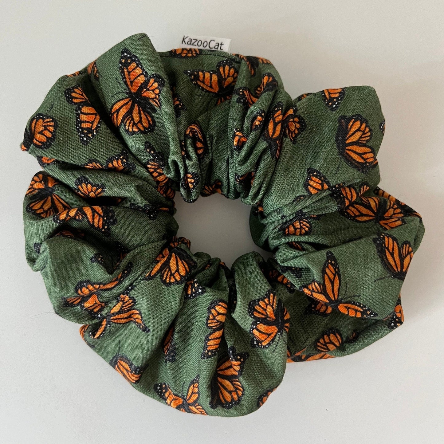 Green Monarch Butterfly Scrunchie