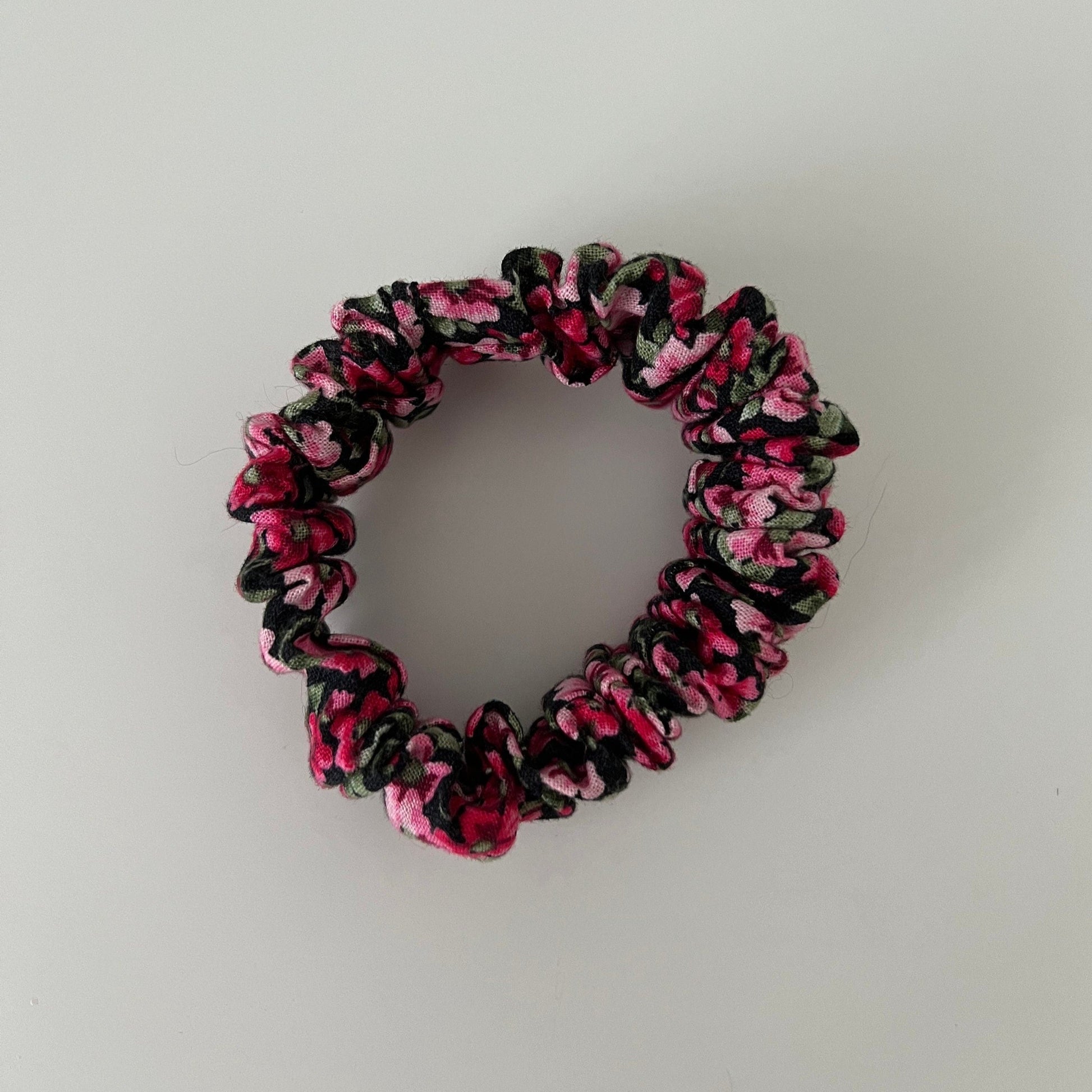 Floral Red and Pink Scrunchie