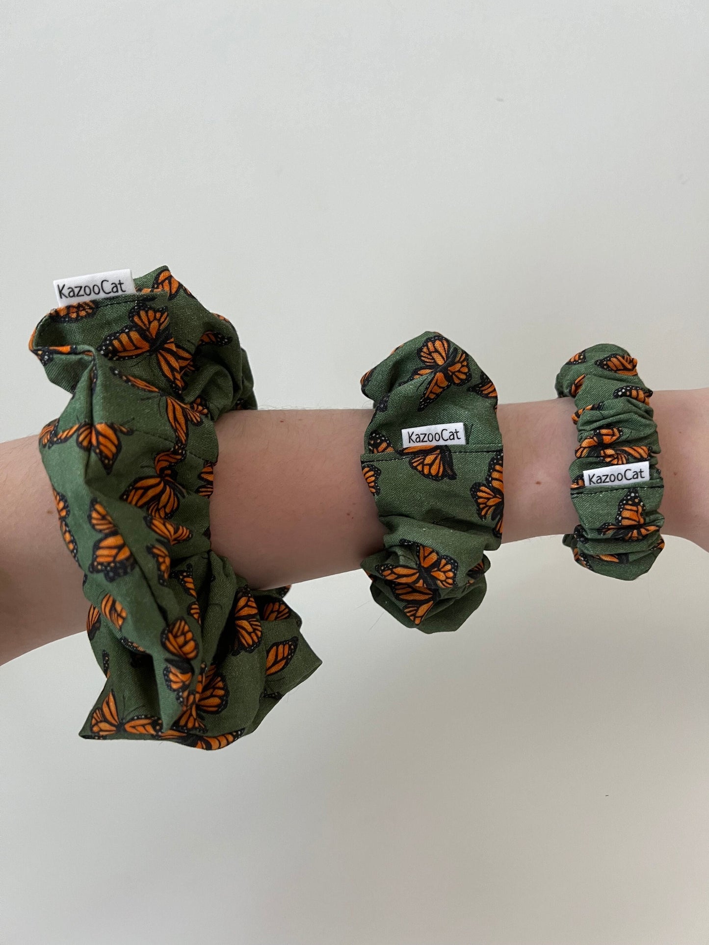 Green Monarch Butterfly Scrunchie