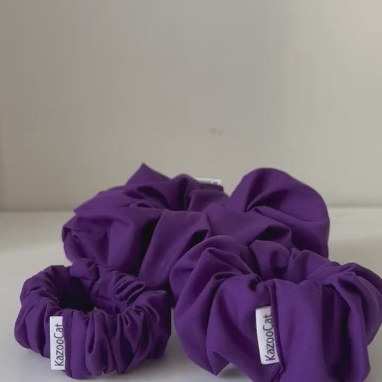 Dark Purple Scrunchie - Handmade Elastic Hair Tie