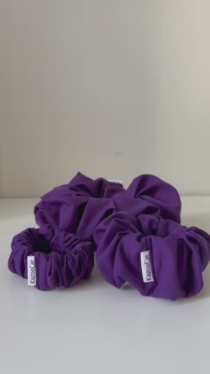 Dark Purple Scrunchie - Handmade Elastic Hair Tie