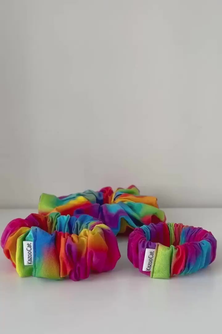 Ombre Rainbow Scrunchie - Colorful Hair Accessory